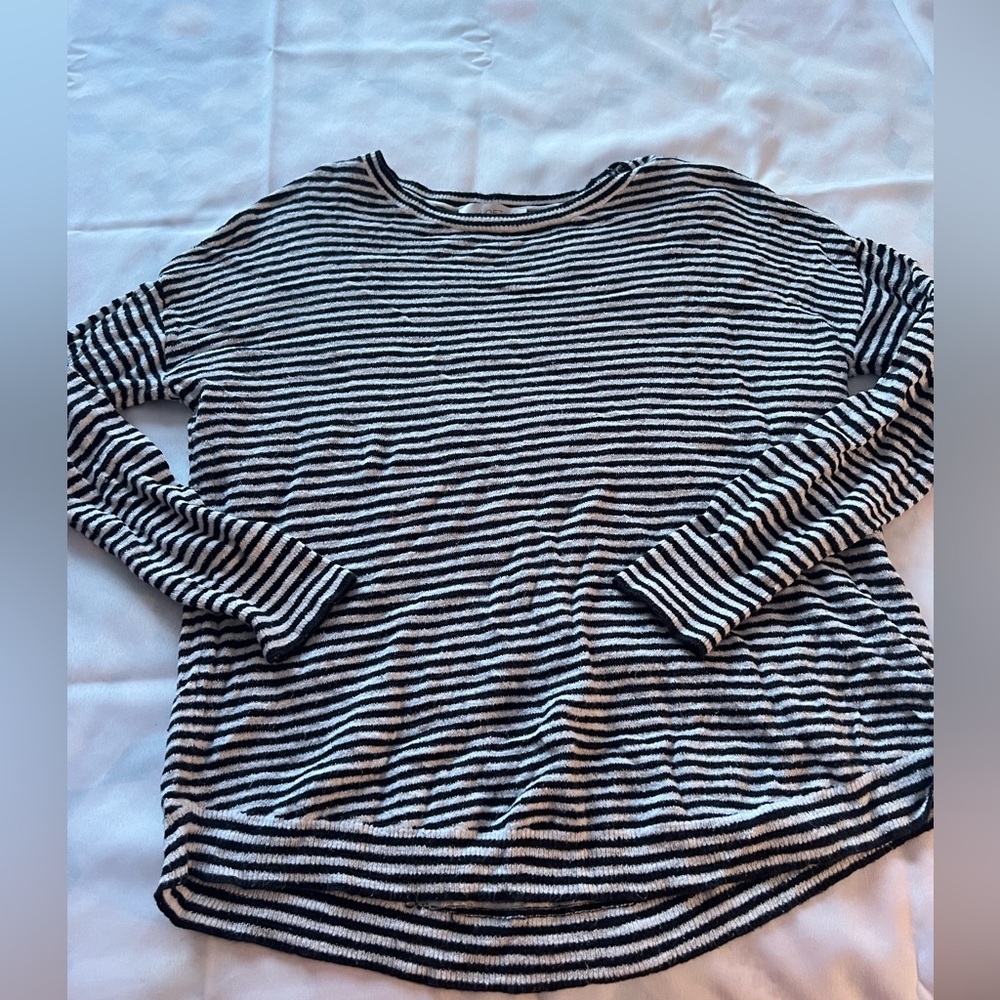 Loft Black and White Stripped Sweater